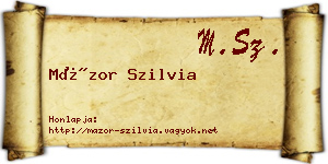 Mázor Szilvia névjegykártya
