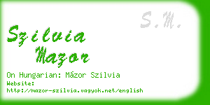 szilvia mazor business card